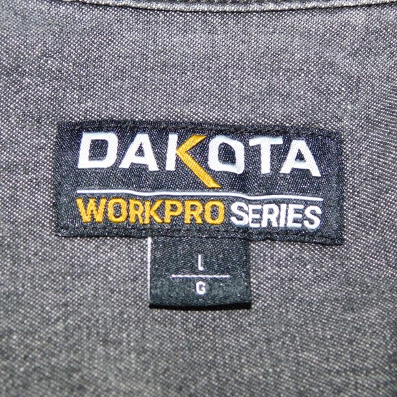 Dakota Workpro Series Mens L Black Collard  Denim Pearl Snap Closure Shirt - Picture 8 of 14